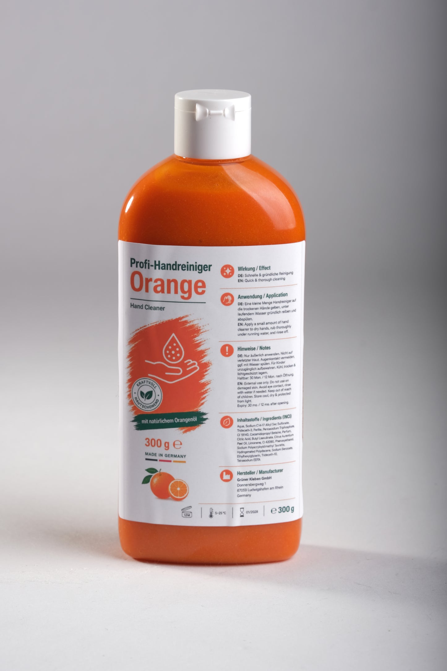 Profi Handreiniger mit Reibkörpern Orange